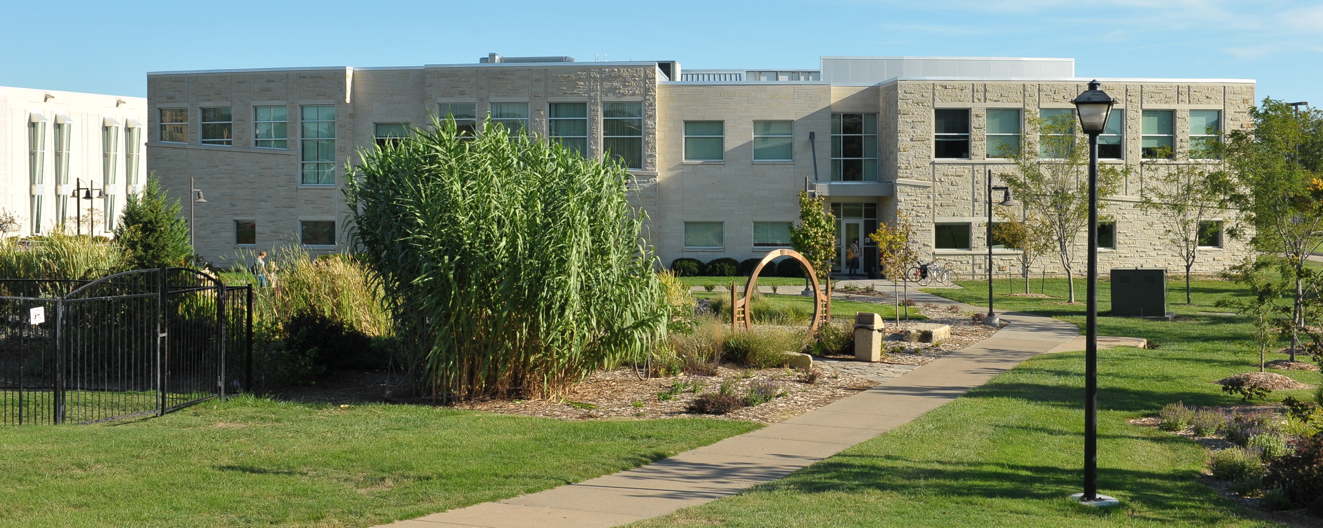 Art Building and Harvey gardens and pond