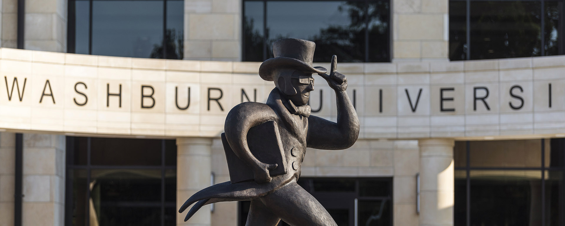 Entrance to Morgan Hall with Ichabod statue.