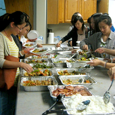 ICT members having dinner