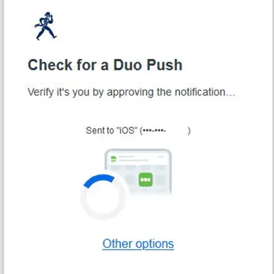 check for a duo push screenshot