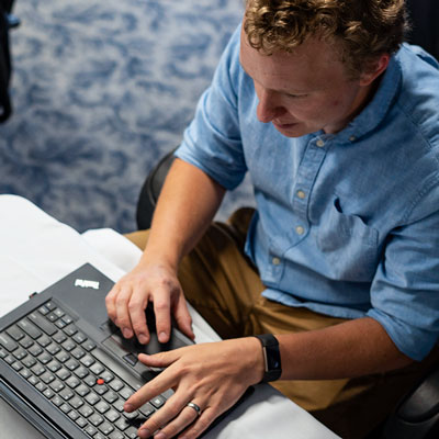 A student working on a computer