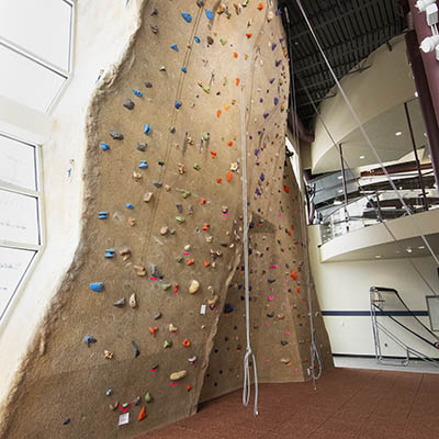 Rock climbing wall.