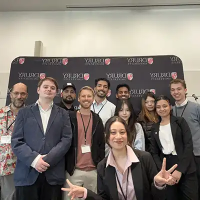 cis students pose in springfield, mo at a conference