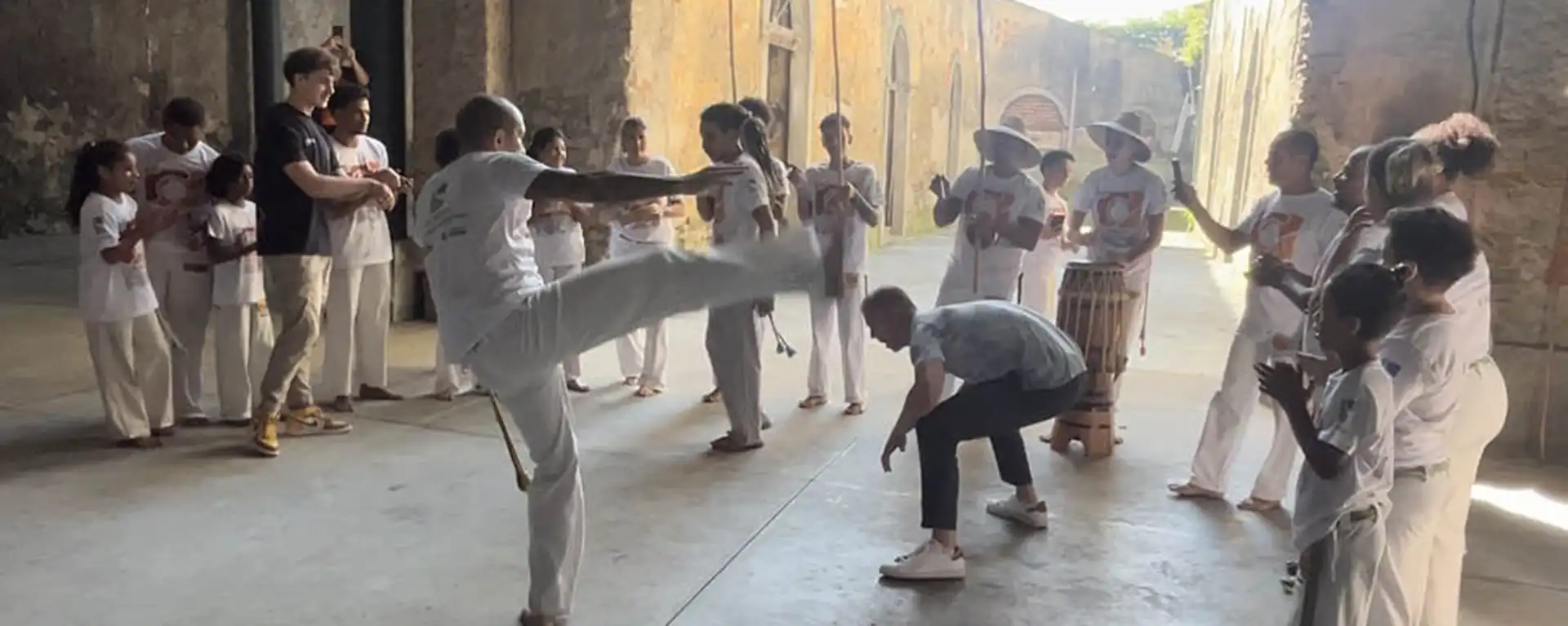 martial arts exhibit with students in Brazil