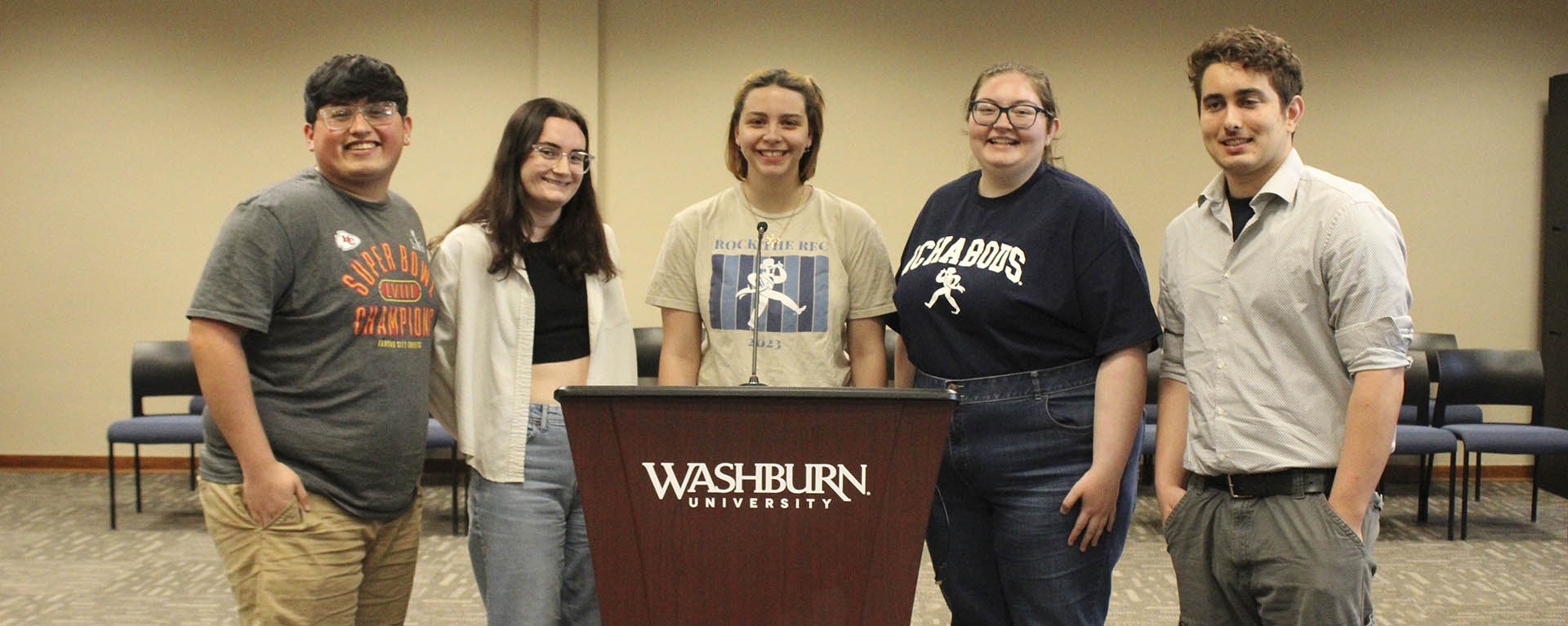 New WSGA senators smile for a photo.