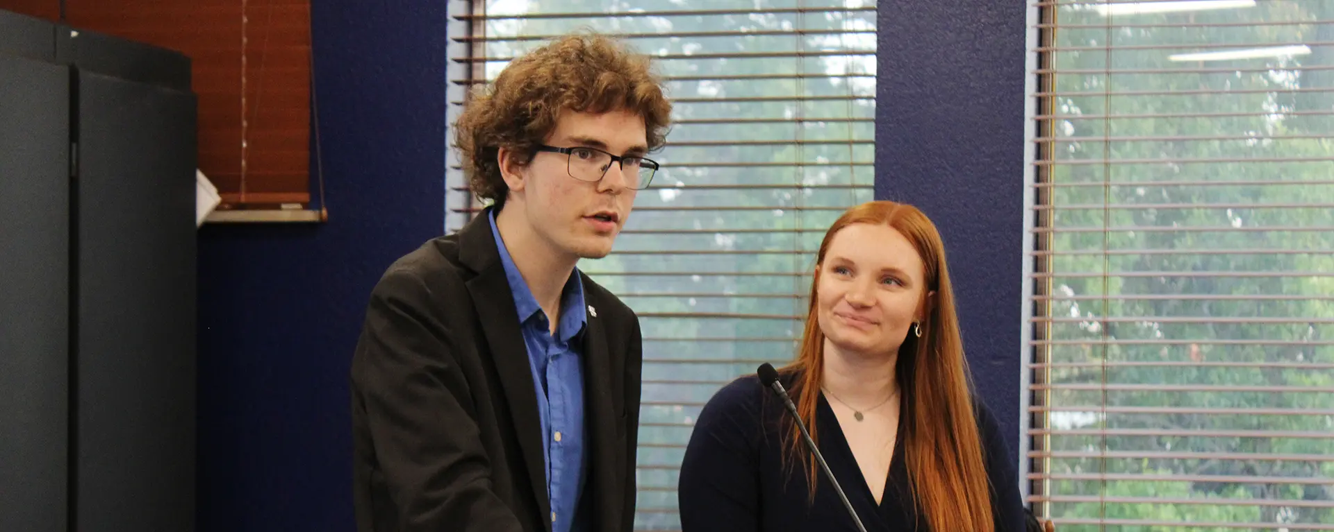 The new WSGA president and vice president are introduced at a WSGA meeting.